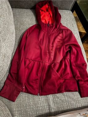 Nike Women’s Burgundy Red Hooded Bomber Jacket